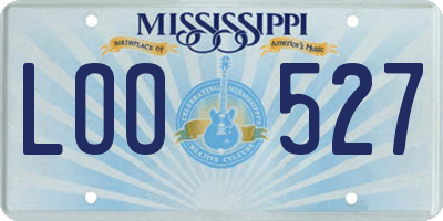 MS license plate LOO527