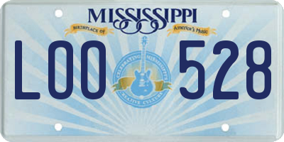 MS license plate LOO528