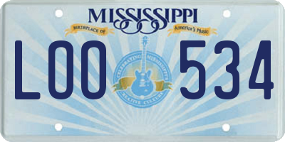 MS license plate LOO534
