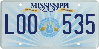 MS license plate LOO535
