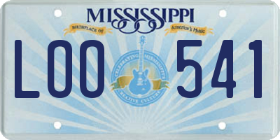 MS license plate LOO541