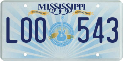 MS license plate LOO543