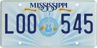 MS license plate LOO545
