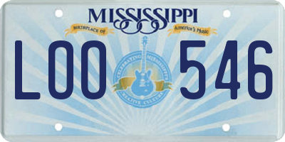 MS license plate LOO546