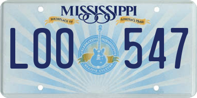 MS license plate LOO547