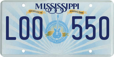 MS license plate LOO550