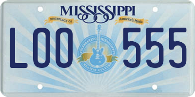 MS license plate LOO555