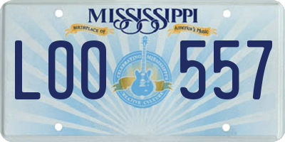 MS license plate LOO557