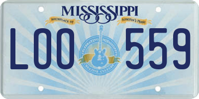 MS license plate LOO559