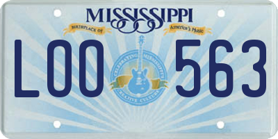 MS license plate LOO563