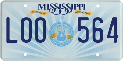 MS license plate LOO564