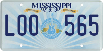 MS license plate LOO565