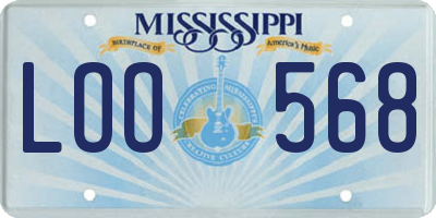 MS license plate LOO568