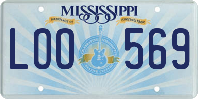 MS license plate LOO569