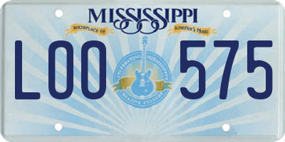 MS license plate LOO575