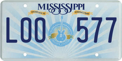 MS license plate LOO577