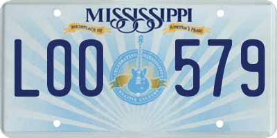 MS license plate LOO579