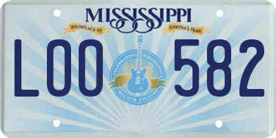 MS license plate LOO582