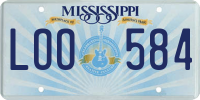 MS license plate LOO584
