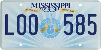 MS license plate LOO585