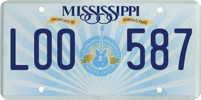 MS license plate LOO587