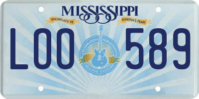MS license plate LOO589