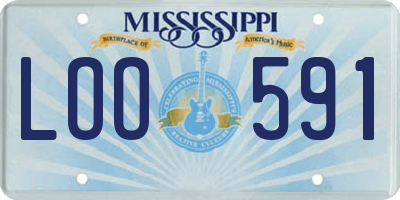 MS license plate LOO591
