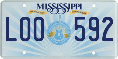 MS license plate LOO592