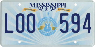 MS license plate LOO594