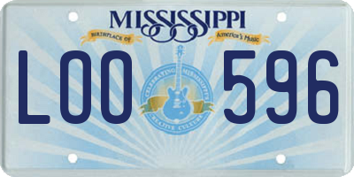 MS license plate LOO596