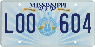 MS license plate LOO604