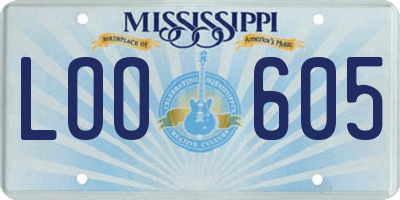 MS license plate LOO605