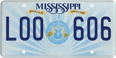 MS license plate LOO606