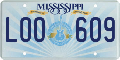 MS license plate LOO609
