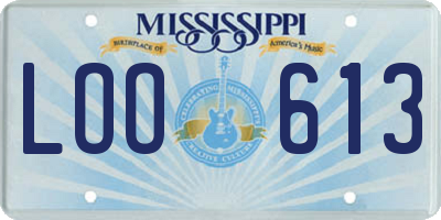 MS license plate LOO613