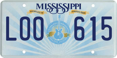 MS license plate LOO615