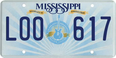 MS license plate LOO617