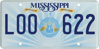 MS license plate LOO622