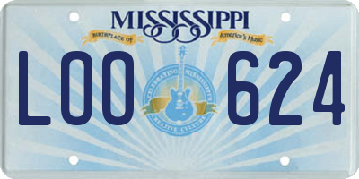 MS license plate LOO624