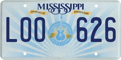 MS license plate LOO626