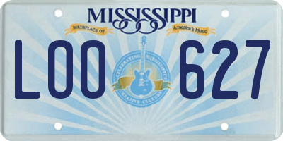 MS license plate LOO627