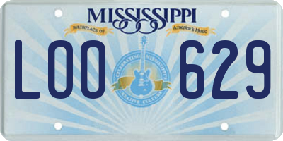 MS license plate LOO629