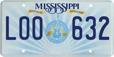 MS license plate LOO632