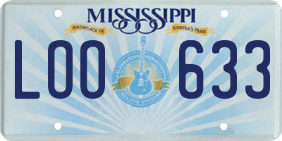 MS license plate LOO633