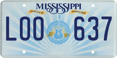 MS license plate LOO637