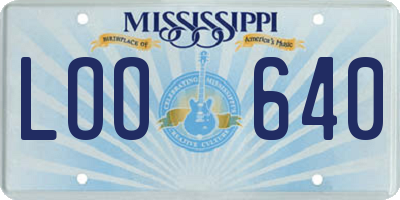 MS license plate LOO640