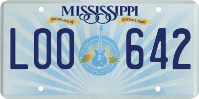 MS license plate LOO642
