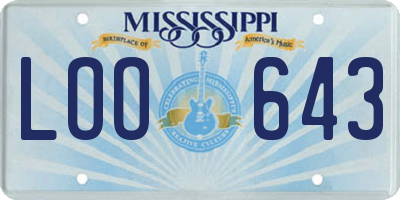 MS license plate LOO643
