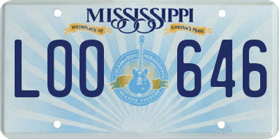 MS license plate LOO646