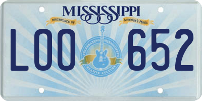 MS license plate LOO652